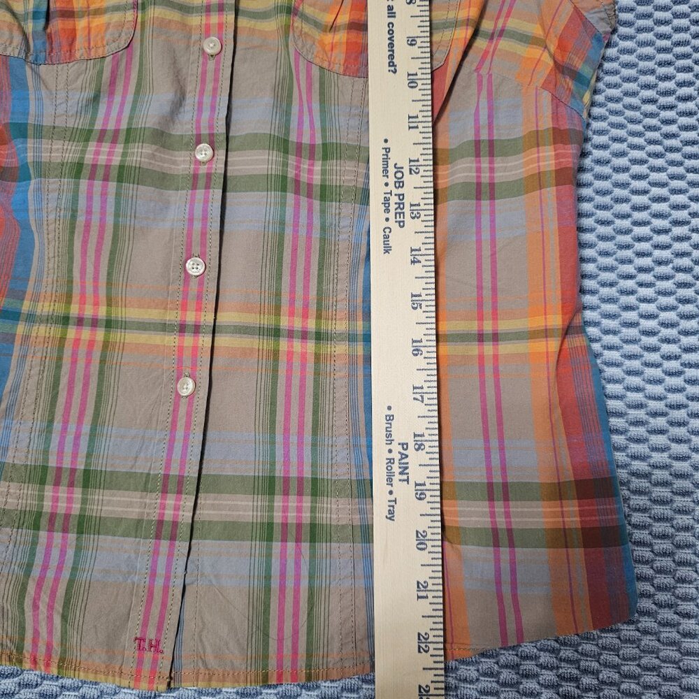 Tommy Hilfiger Multi-Color Plaid Button-Down Short Sleeves Shirt - Size Medium - Picture 6 of 6